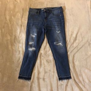 Mossimo Midrise Cropped Distressed Jeans